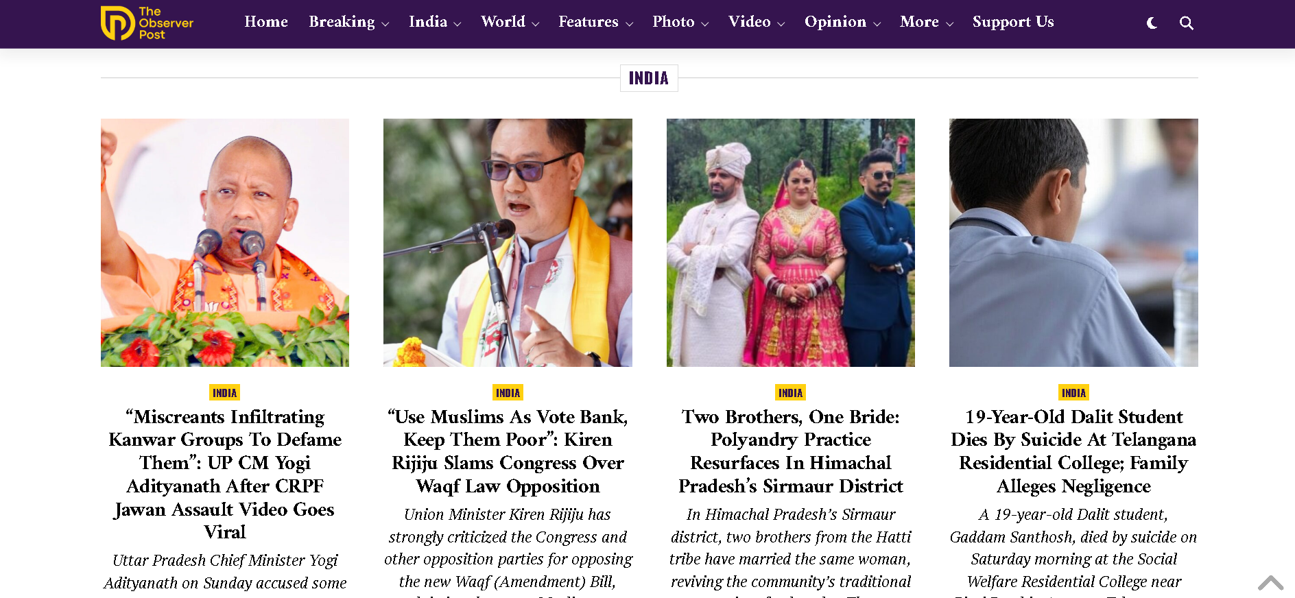 Observer Post Dashboard